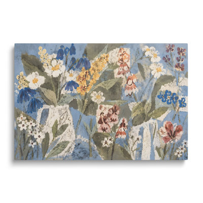 Multicolor Canvas Still Life Oil Painting, Painterly Vase and Floral Pattern Wall Art for Living Room Dining Room and Bedroom