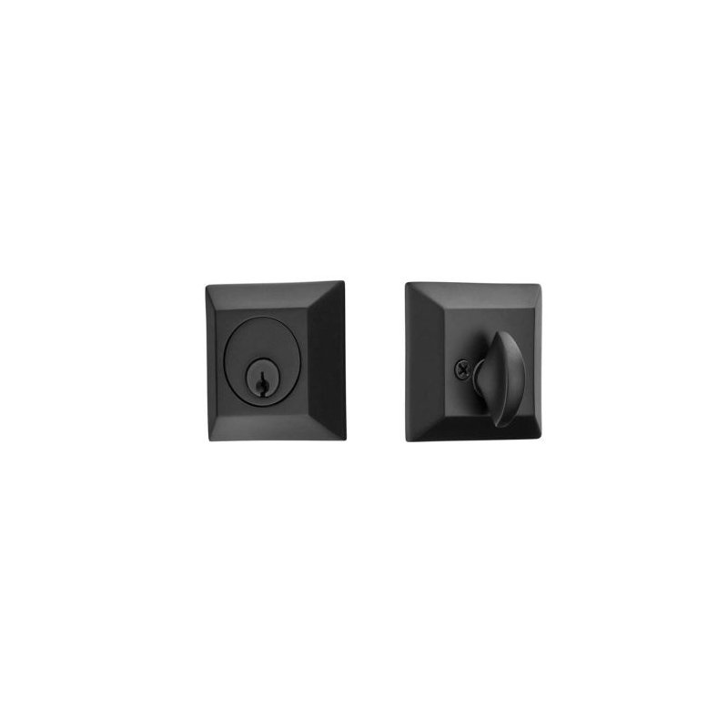 Quincy Single Cylinder Deadbolt For 1-3/8" To 2-1/8" Door Unlacquered Brass Finish, Flat Black