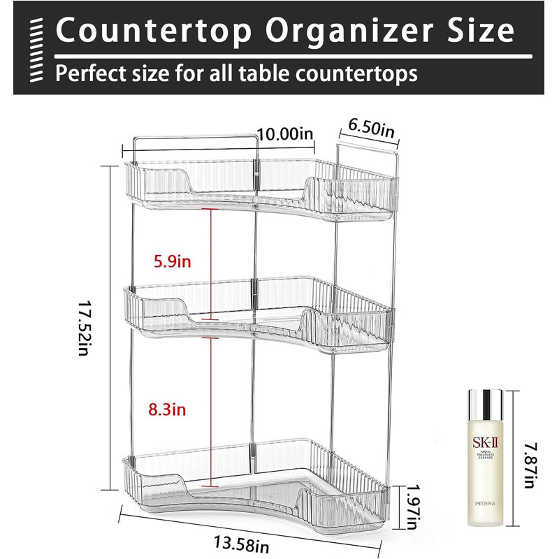 Bellay Acrylic Makeup Organiser, Grey
