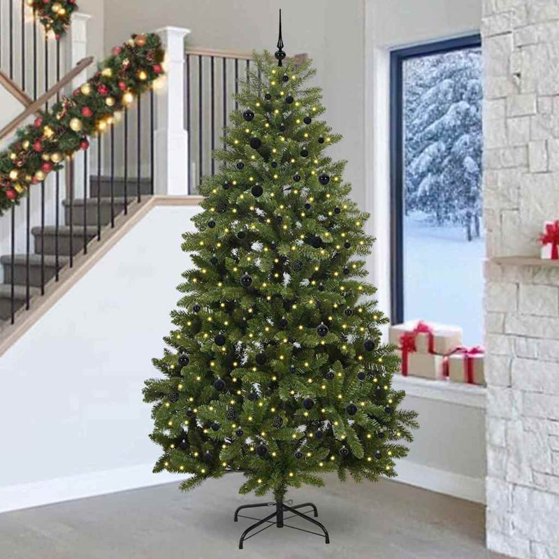 Artificial Christmas Tree with Stand Green PVC and Metal, 8.86 ft