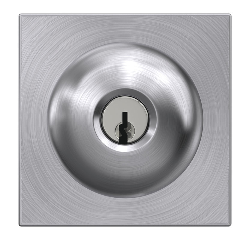 Plymouth Keyed Entry Knob with Collins Trim, Satin Chrome