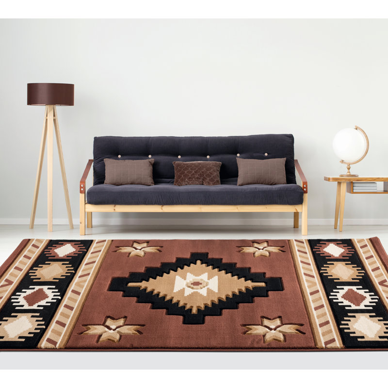 Tapis brun Barrentine, Rectangle 5 pi 3 po x 7 pi 6 po