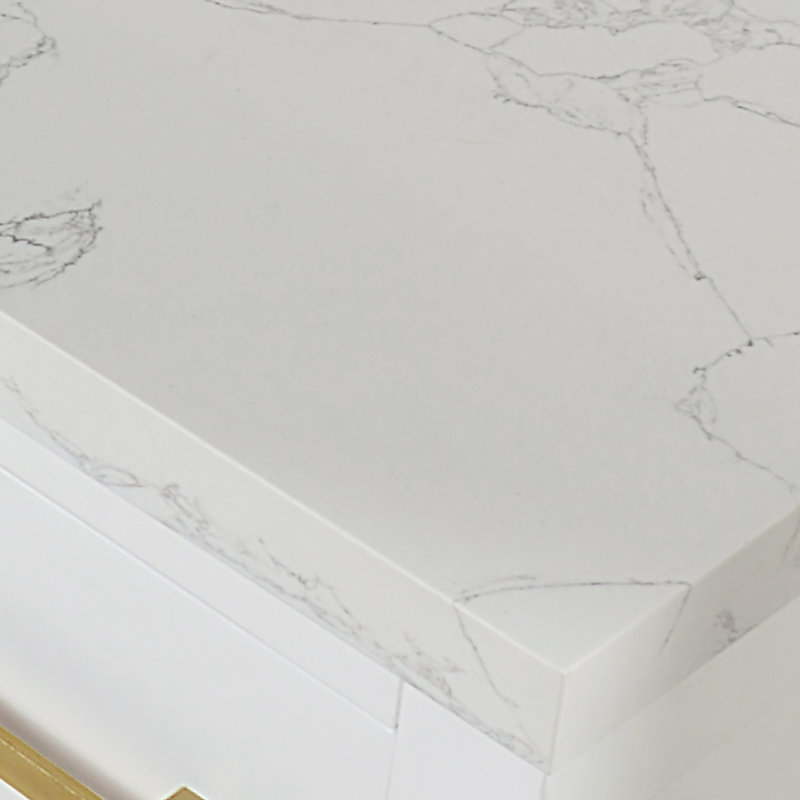 Meuble-lavabo double Gavino 84 avec comptoir, Blanc
