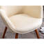 Chaise en velours blanc avec capitonnage à boutons - Pieds en bois massif, rembourrage en mousse de luxe et pieds soyeux, siège confortable-1985990014