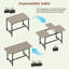 Ensemble de table de salle à manger extensible, table de cuisine avec 2 bancs, 2 tabourets-129598255-129598257-129598261