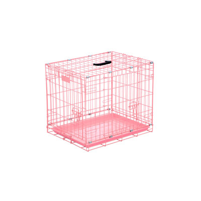 Cage pliable en métal pour chien à double porte avec cloison