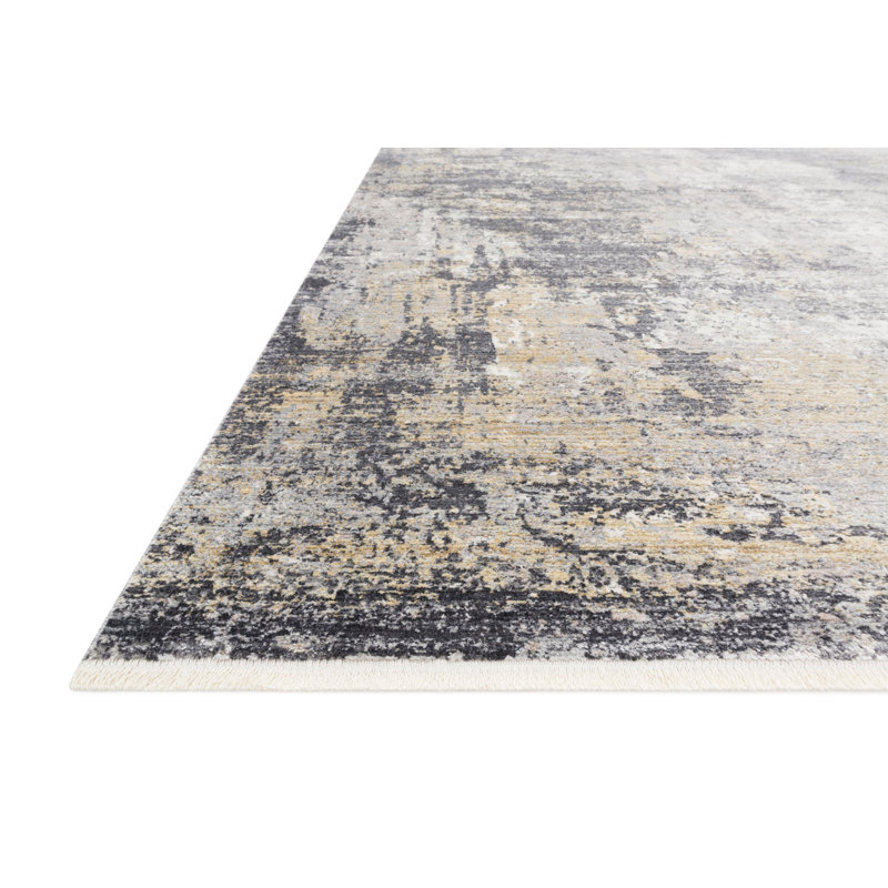 Nikhil Performance Abstract Indoor Rug, Rectangle 3'7" x 5'