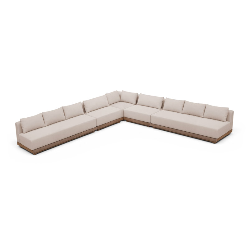 Canapé modulaire d'extérieur Buena, 9, Beige, Symmetrical