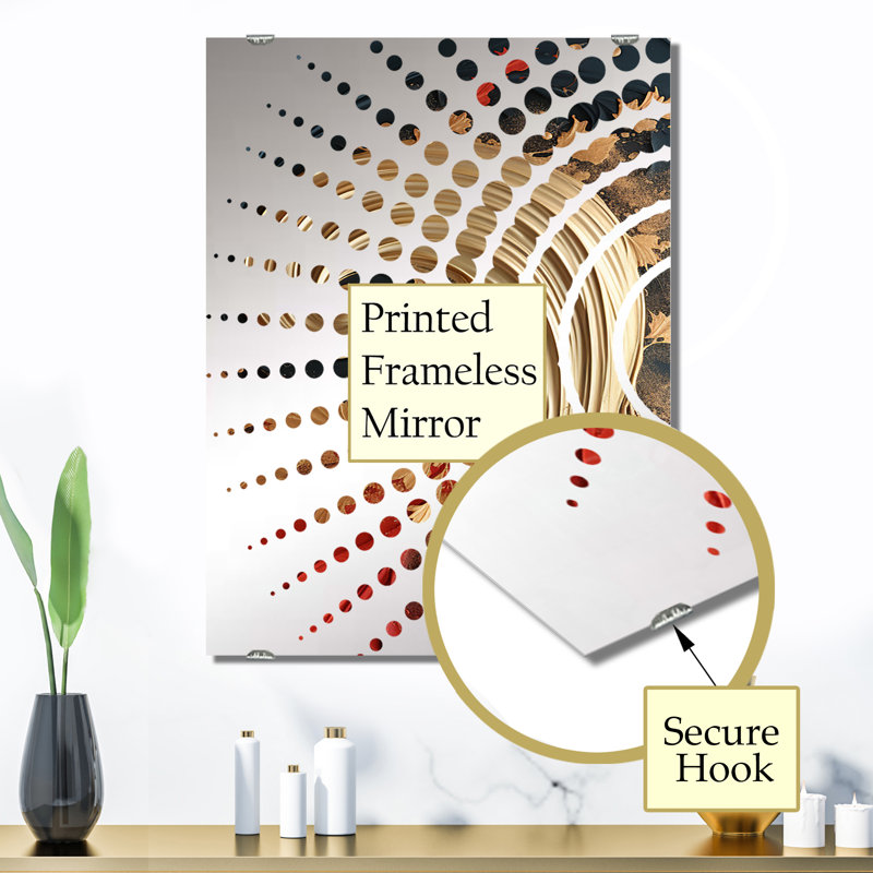 Orrantia - Grand miroir mural à peinture abstraite MIR137139, 32 po x 24 po