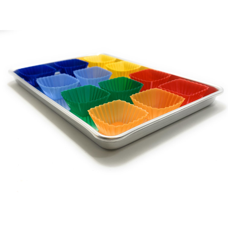 Kitchen Supply Square Silicone Baking Cups Mini Set of 12