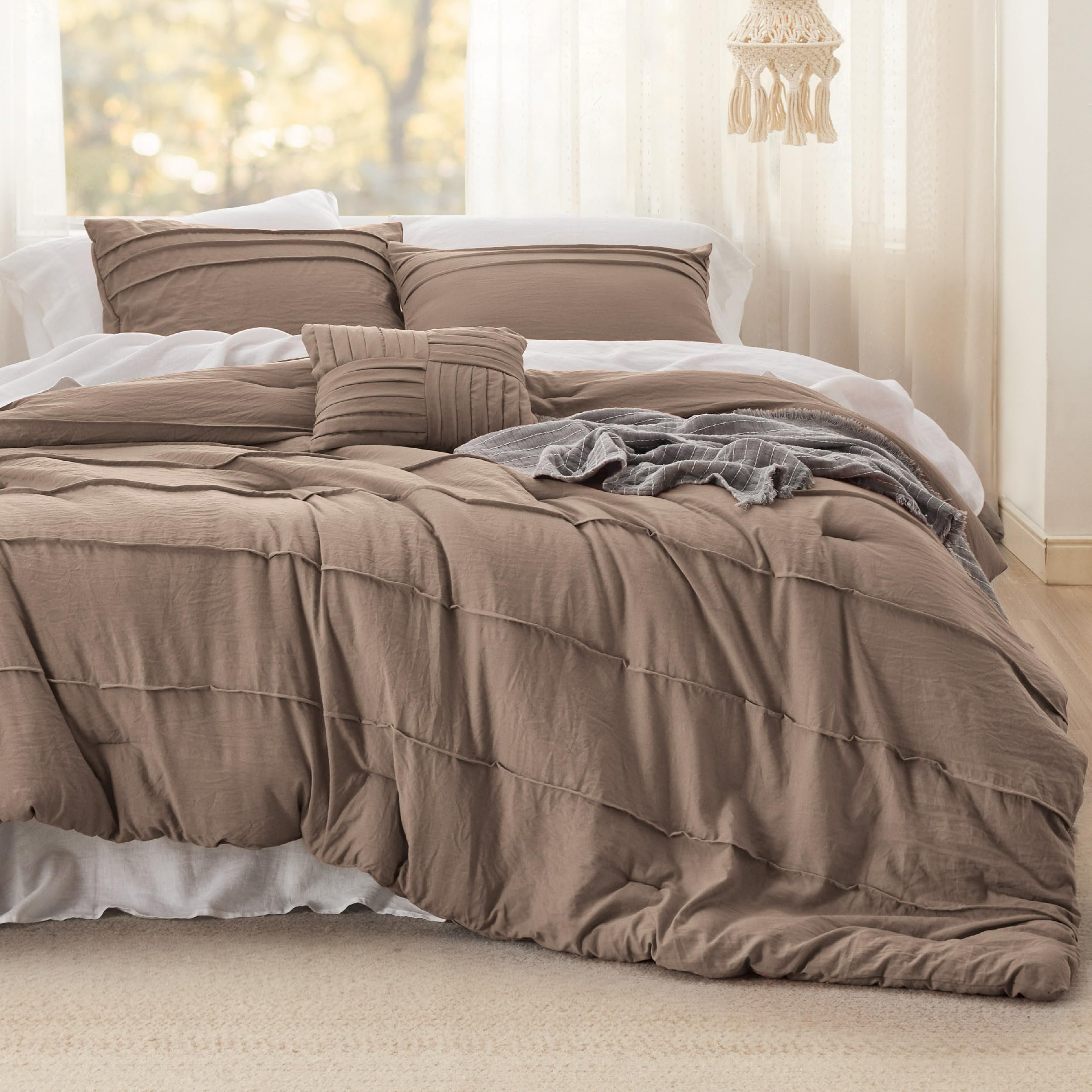 Bedsure Best Seller Bedsure Prewashed Microfiber Pinch Pleat Comforter Set-89GSM & Reviews | Wayfair