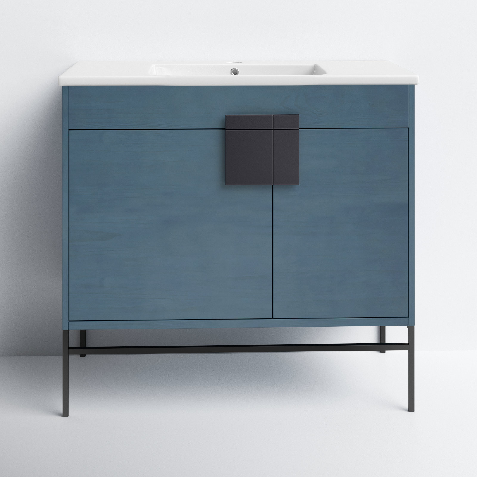 Maisie 36 " Single Bathroom Vanity, French Blue, Black Matte