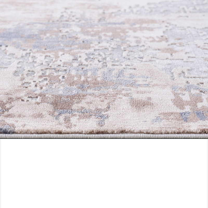 Tapis à motif abstrait gris / beige 9 pi x 13 pi (9 pi 2 po x 12 pi 6 po) Elara de Branch Branch
