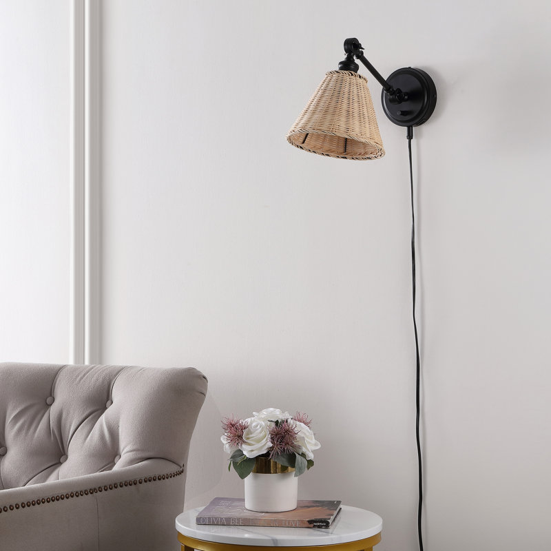 Barrows Plug-in Armed Sconce, Black