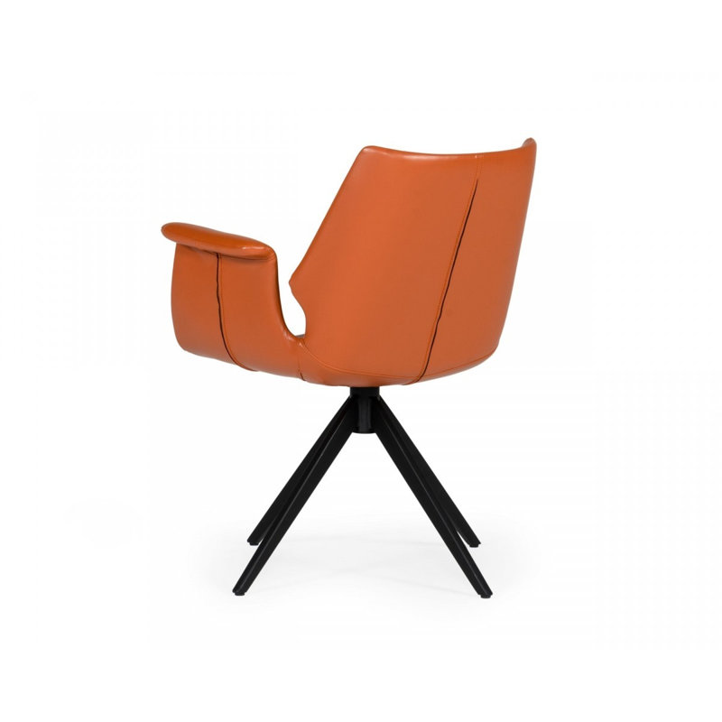 Fauteuil en cuir orange Hauge