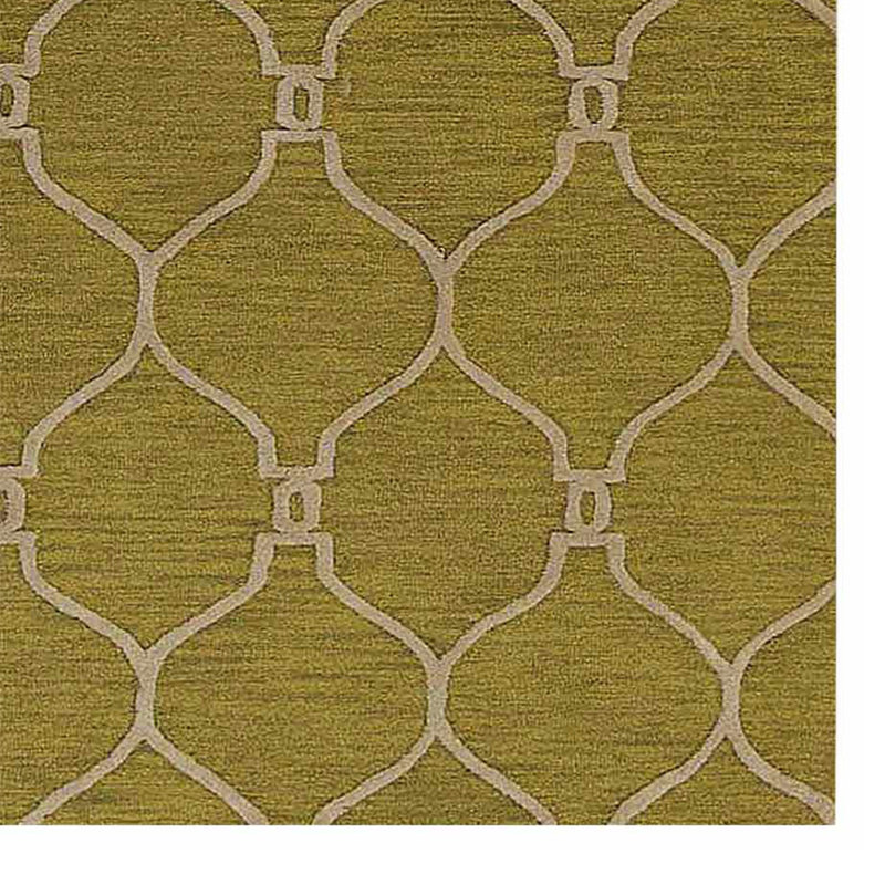 Tapis écologiques en laine touffetés à la main - Rectangle, couleur beige vert, conception géométrique moderne, tapis antidérapants faits à la main épais pour le salon, la chambre à coucher 