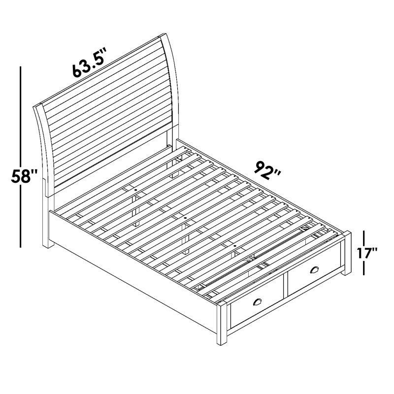 Lit-bateau avec rangement bas Adcox