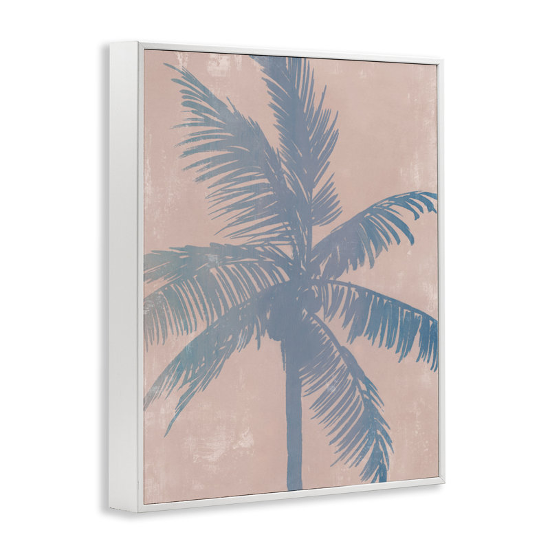 Giclée encadrée de palmier Tropical Haze, design par Ian C., H 30 po x l 24 po, Estampe numérique encadrée blanc bord de mer