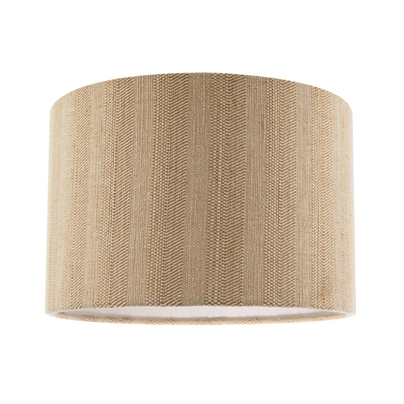 20cm H Fabric Drum Lamp Shade ( No Direct Attachment Method ) in Brown