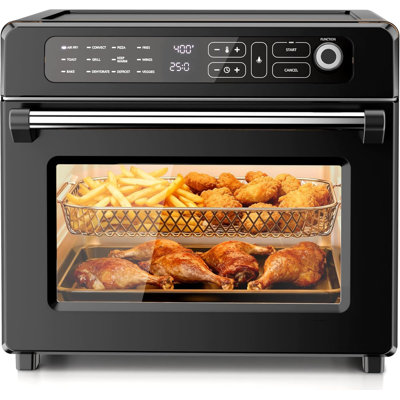Electactic 25QT Air Fryer Toaster Oven Combo, 12-in-1 Convection, 70–450°F, Fits 12" Pizza, Stainless Steel