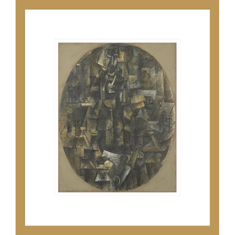 «Man with a tuyau» par Pablo Picasso - impression giclée encadrée, H 15,88 po x l 13,75 po