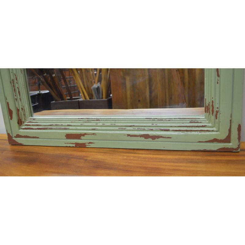 Miroir d'appoint biseauté traditionnel, Vert/brun