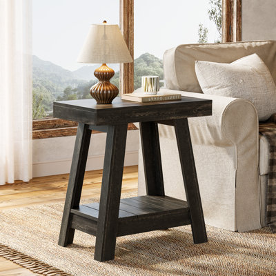 Petite table de bout à 2 niveaux, petit canapé en bois pour le salon