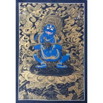 Vajrapanjarnatha Mahakala Thangka (Brocadeless Thangka)