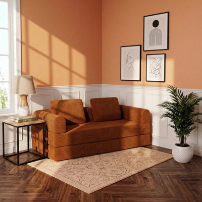 78 Inch Convertible Sleeper Sofa, Foldable Pull Out Couch, No Assembly Required