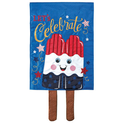 Popcicle rwb stick pour 2 côtés 24 po x 13 po drapeau de jardin