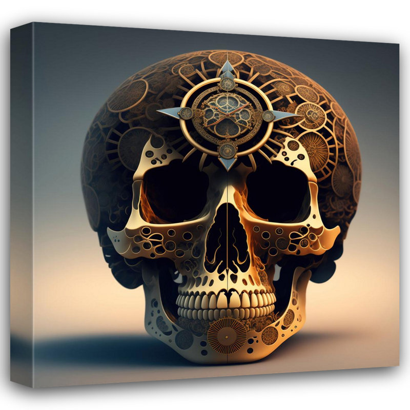 «Skull 5» par Stephen Chambers - Photographie sur toile tendue, H 15 po x l 15 po x P 1,5 po