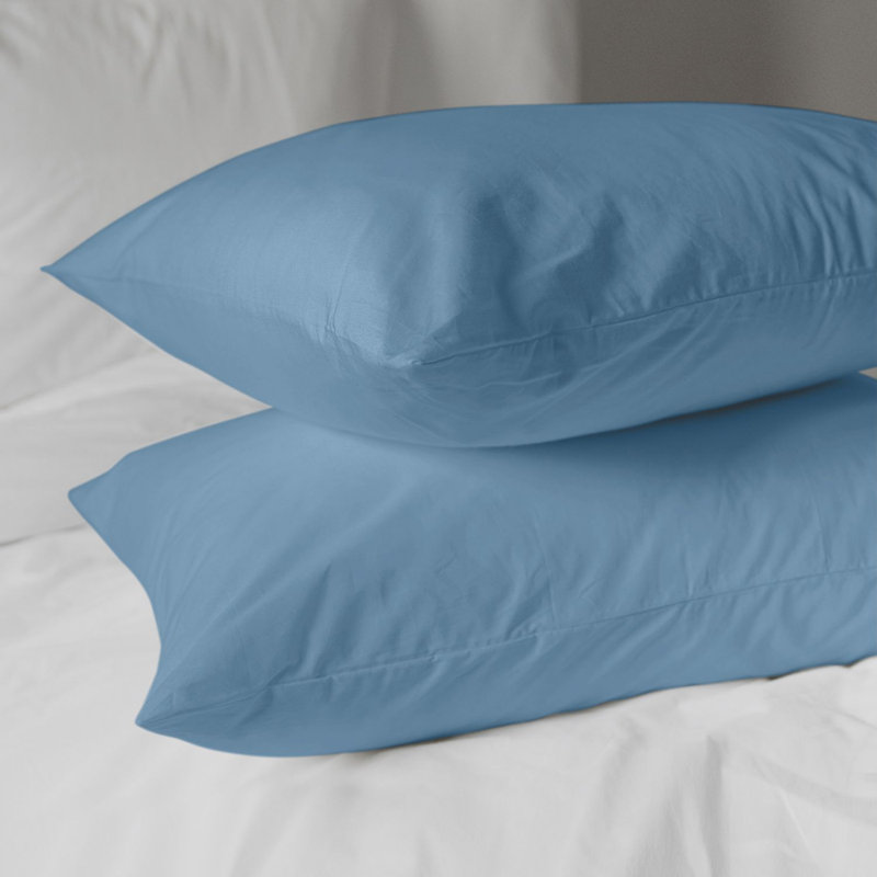 100% Cotton Percale - Set of 2, California King, Cadet Blue