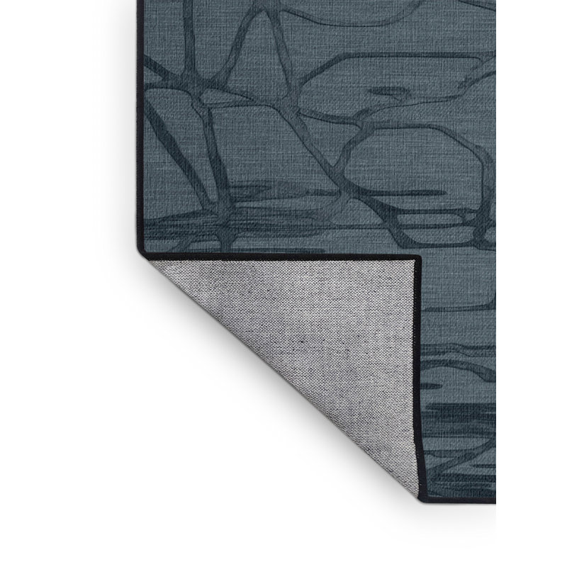 Tapis noir lavable à la machine, Carré 3 pi