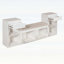 Banc de rangement pour hall d'entrée avec coussin, compartiments, tiroirs et tablettes ouvertes-2135647250