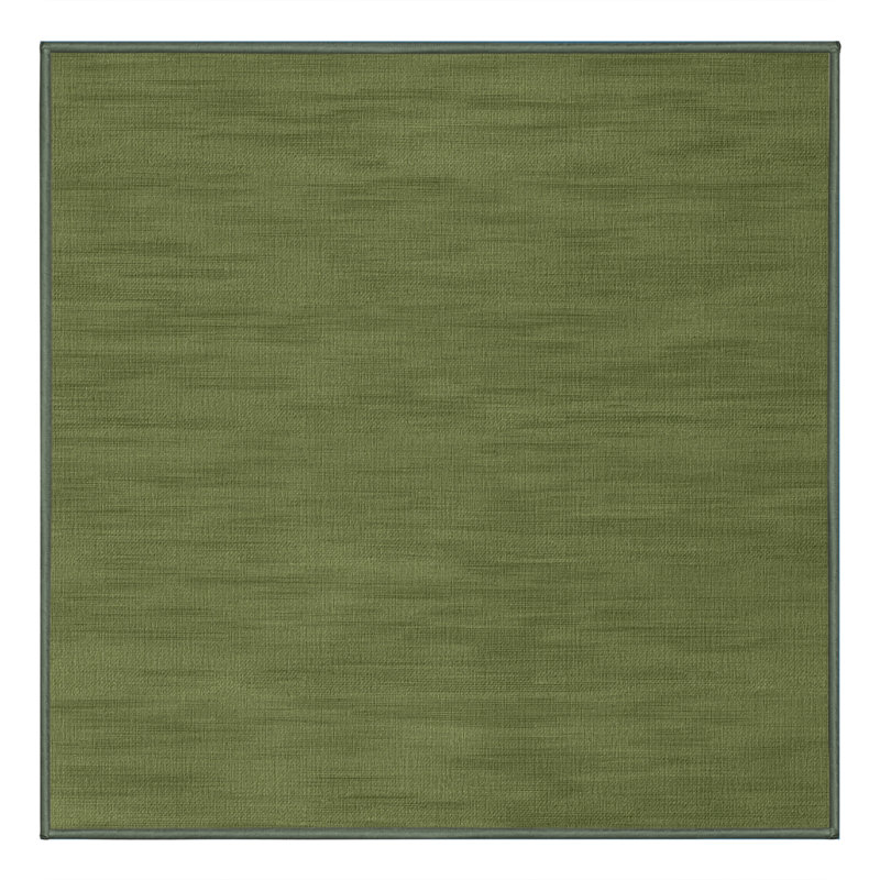 Tapis vert uni lavable à la machine, Carré 7 pi