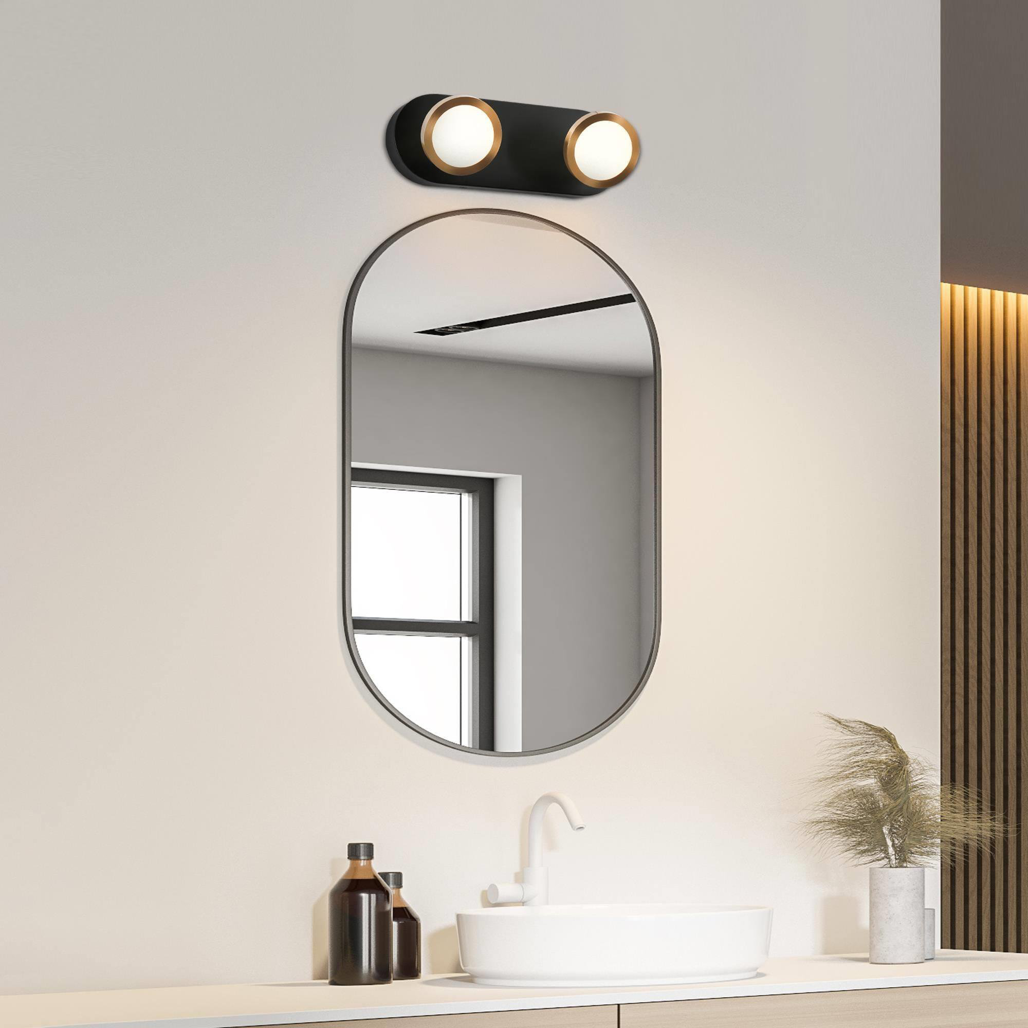 Orren Ellis Essinger 3 - Light Black/Brass LED Vanity Light