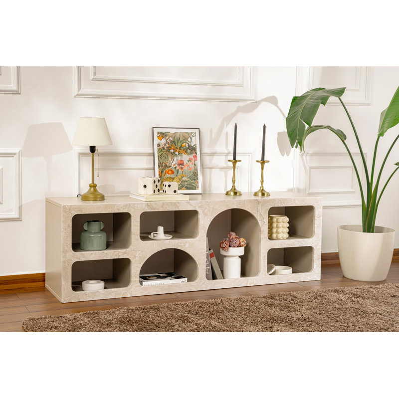 Nordure V3 51cm Console Table, Traverten Marble Sandstone