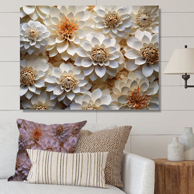 «Vibrant White Zinnias Collage I» sur toile