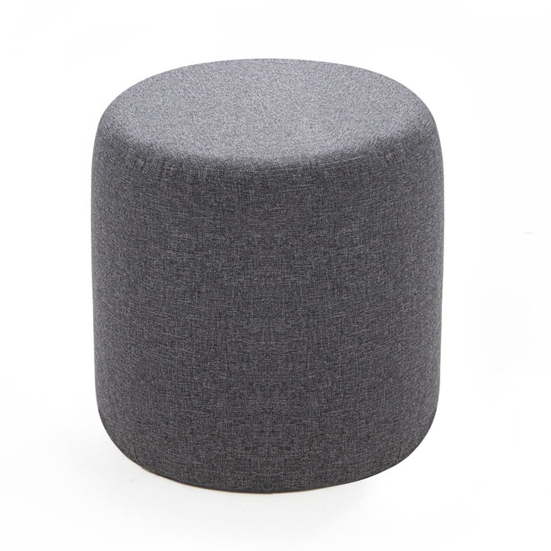 Repose-pieds rond Fenna, Mélange de polyester anthracite