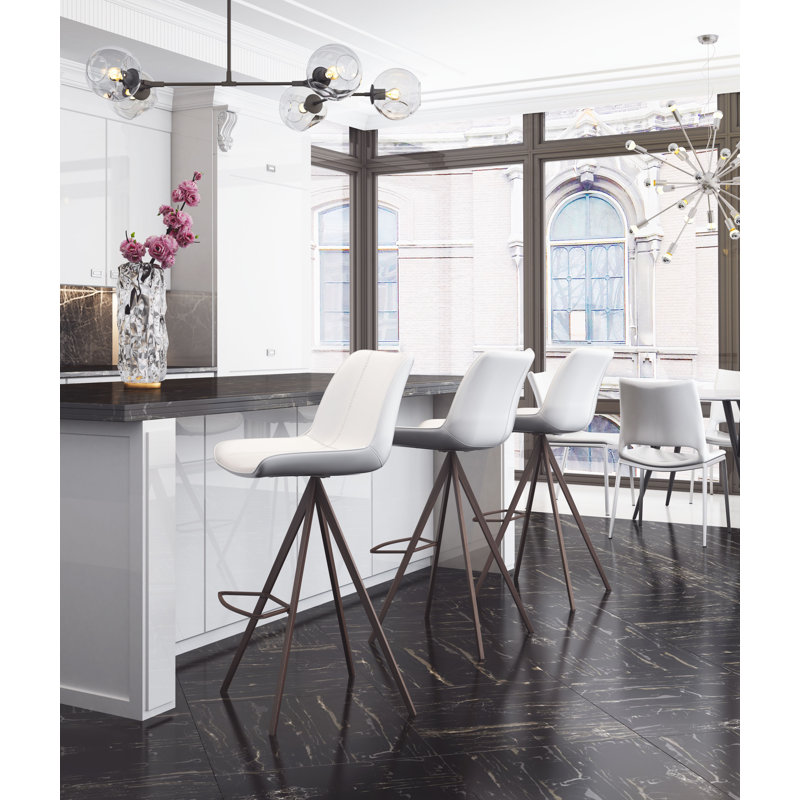 Kasius Barstool (Set Of 2), White/Walnut