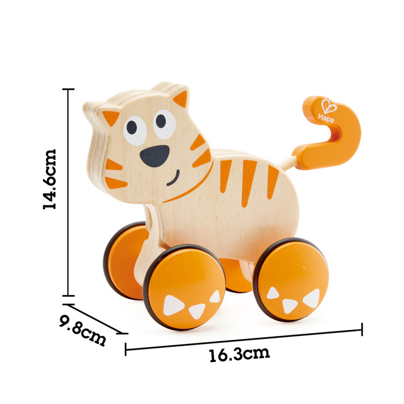 Dante Push Release and Go Cat Toddler Toy with Wheels