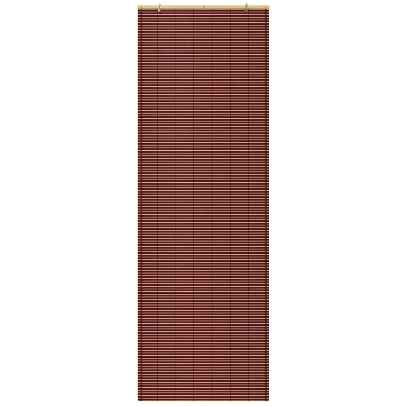 Rideaux en bambou sans cordon, l 24 po x L 72 po, Rouge