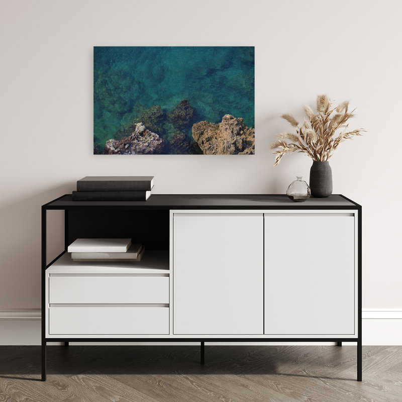 Turquoise Coastal Waters Abstract Coastal Wall Art Print 1 Piece Wrapped Canvas Wall Art, 40.64cm H x 60.96cm W