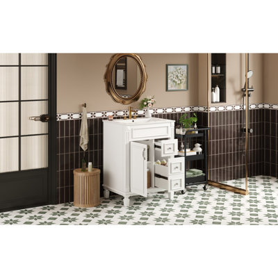 Meuble-lavabo 24 po avec lavabo en céramique