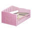 Lit de jour simple rembourré avec couchette, canapé-lit en velours avec ports de chargement USB, aucun sommier nécessaire, rose