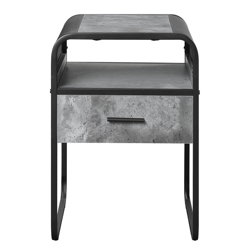 Concrete   1-Drawer End Table