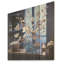 Bleuet avec des accents dorés - Art mural en bois sur bois de pin naturel-1324334132
