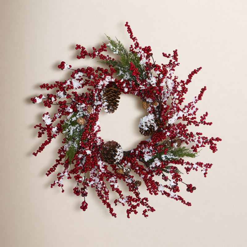 Faux Pinecones 24'' Wreath