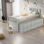 Lits simples robustes avec rangement, bois massif, chambre d'enfant moderne