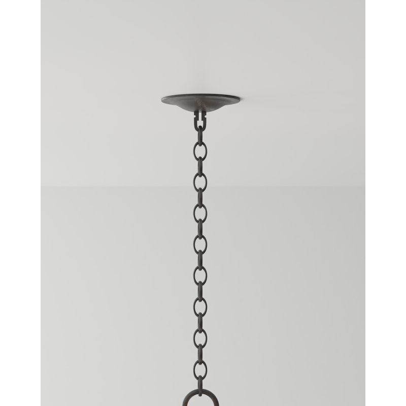 Bunny Williams 6 - Light Wrought Iron Dimmable Geometric Chandelier
